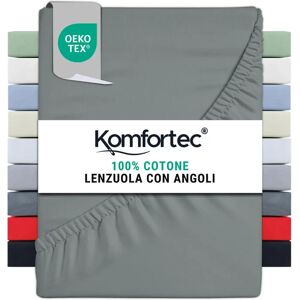 Komfortec Fitted Sheet - Cotton - Grigio Komfortec Fitted Sheet - Cotton - Grigio