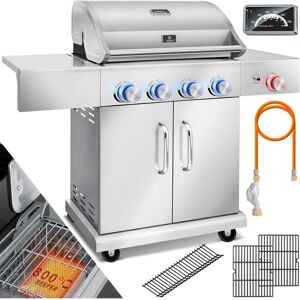 KESSER Gril à gaz - Inox avec thermomètre - 4+1 brûleurs - Publicité KESSER Gril à gaz - Inox avec thermomètre - 4+1 brûleurs - Publicité