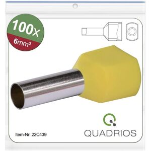 Quadrios 22C439 - Terminal de doble extremo - 6 mm² - Amarillo - 100 piezas Quadrios 22C439 - Terminal de doble extremo - 6 mm² - Amarillo - 100 piezas