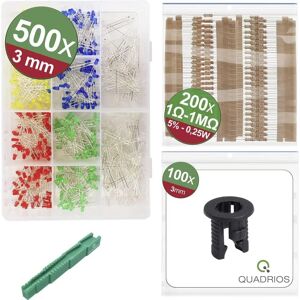 Quadrios 24O195 LED-urval - Röd, Grön, Gul, Blå, Vit - 3V Quadrios 24O195 LED-urval - Röd, Grön, Gul, Blå, Vit - 3V