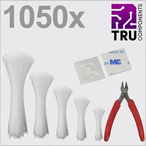 Tru Components White UV Cable Ties 1050 pcs - Cable Tie Tru Components White UV Cable Ties 1050 pcs - Cable Tie