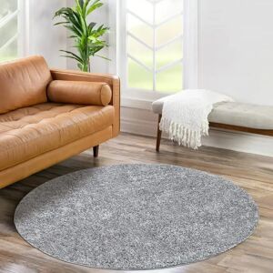 Carpet City City Shaggy - Runder Grauer Hochflor-Teppich 200cm Carpet City City Shaggy - Runder Grauer Hochflor-Teppich 200cm