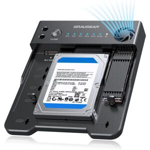 GRAUGEAR GG 18140 - Station de Clone - Supporte M.2 SATA & NVMe SSD, HDD/SSD 2.5''/3.5'' - 10 Gbps - Publicité GRAUGEAR GG 18140 - Station de Clone - Supporte M.2 SATA & NVMe SSD, HDD/SSD 2.5''/3.5'' - 10 Gbps - Publicité