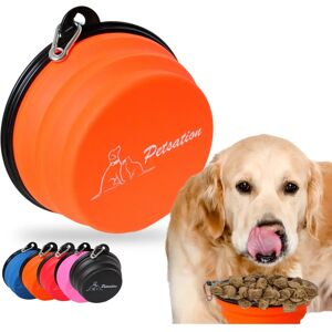 PETSATION Bol de Voyage - Orange - Silicone Alimentaire - Hauteur Réglable - 2L - Publicité PETSATION Bol de Voyage - Orange - Silicone Alimentaire - Hauteur Réglable - 2L - Publicité