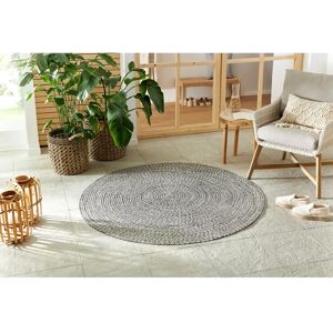 NORTHRUGS Trenzado Round Carpet - Indoor & Outdoor, 200cm, Gray & White NORTHRUGS Trenzado Round Carpet - Indoor & Outdoor, 200cm, Gray & White
