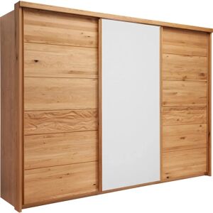 Linea Natura Kleiderschrank - Massives Eichenholz, Weißglas, 3-türig - 285x216x70 cm Linea Natura Kleiderschrank - Massives Eichenholz, Weißglas, 3-türig - 285x216x70 cm