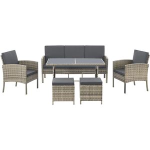 Ensemble de Jardin Juskys Turin - Mobilier de Jardin en Polyrattan pour 7 - Publicité Ensemble de Jardin Juskys Turin - Mobilier de Jardin en Polyrattan pour 7 - Publicité
