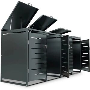 Juskys Arel - Anthrazit 120L 4-Bin Gartenbehälter-Verkleidung Juskys Arel - Anthrazit 120L 4-Bin Gartenbehälter-Verkleidung