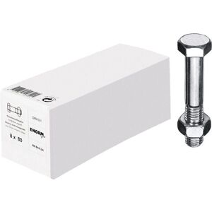 E-NORMpro Vite a testa esagonale M8 x 50 mm con dado - 100 pezzi E-NORMpro Vite a testa esagonale M8 x 50 mm con dado - 100 pezzi