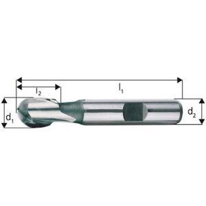 Forum Raggio Fresa - Fresa frontal radial, acabado 2Z, Tipo N, 2 dientes - Acero de alta velocidad 8% cobalto - Ø d1 - h10 : 15,0 mm - 73 mm Forum Raggio Fresa - Fresa frontal radial, acabado 2Z, Tipo N, 2 dientes - Acero de alta velocidad 8% cobalto - Ø d1 - h10 : 15,0 mm - 73 mm