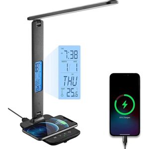 LINGHHANG - Lámpara de escritorio plegable con carga inalámbrica 10W - 3 Modos de color LINGHHANG - Lámpara de escritorio plegable con carga inalámbrica 10W - 3 Modos de color