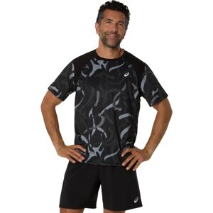 Asics - Road All Over Print SS - Svart - XS - Top Asics - Road All Over Print SS - Svart - XS - Top