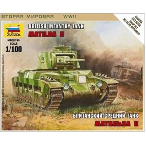 Kit modello britannico Matilda tank Mk.1 Zvezda - Modellino militare, 1:100 Kit modello britannico Matilda tank Mk.1 Zvezda - Modellino militare, 1:100