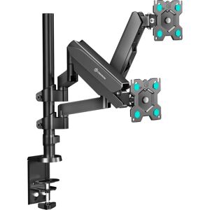 Support Mural Double pour Moniteurs - Réglable, Noir, 13-32" - Publicité Support Mural Double pour Moniteurs - Réglable, Noir, 13-32" - Publicité