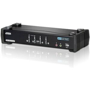 Interruttore KVM DVI a 4 porte con USB 2.0 & Audio - Nero Interruttore KVM DVI a 4 porte con USB 2.0 & Audio - Nero