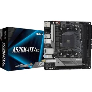 Asrock A520M-ITX/ac Motherboard - Mini-Itx - Socket AM4 - AMD A520 Asrock A520M-ITX/ac Motherboard - Mini-Itx - Socket AM4 - AMD A520