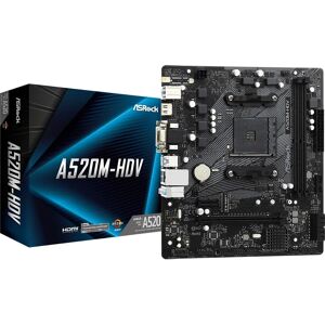 ASRock A520M-HDV Hovedkort - Socket AM4 - Micro ATX - Sort - Understøtter AMD-processorer ASRock A520M-HDV Hovedkort - Socket AM4 - Micro ATX - Sort - Understøtter AMD-processorer
