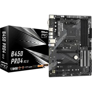 Asrock B450 Pro4 R2.0 Motherboard - ATX - Socket AM4 Asrock B450 Pro4 R2.0 Motherboard - ATX - Socket AM4