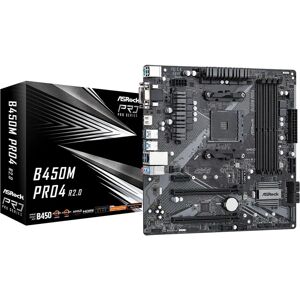 ASRock B450M Pro4 R2.0 Motherboard - Micro ATX - Socket AM4 - AMD B450 ASRock B450M Pro4 R2.0 Motherboard - Micro ATX - Socket AM4 - AMD B450