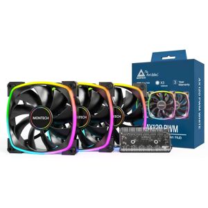 Montech AX120 RGB 3-Pak - PC Blæser Montech AX120 RGB 3-Pak - PC Blæser