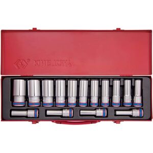 KING TONY Long Metric Socket Set - 15 pcs 10-32mm - 1/2" Drive KING TONY Long Metric Socket Set - 15 pcs 10-32mm - 1/2" Drive