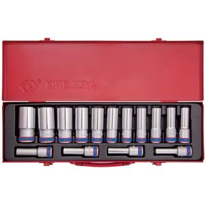 Conjunto de 15 llaves de vaso largas métricas - 1/2" - KING TONY Conjunto de 15 llaves de vaso largas métricas - 1/2" - KING TONY