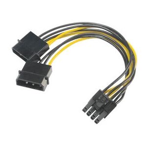 Akasa Virtajohtoadapteri - 15cm - PCIe 6+2 Pin Akasa Virtajohtoadapteri - 15cm - PCIe 6+2 Pin