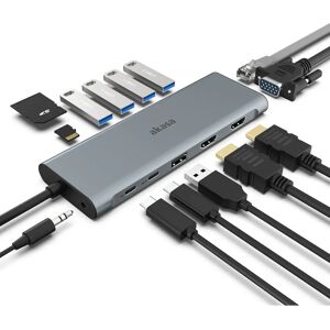 Akasa AK-CBCA28-18BK Laptop Dock - 14-in-1 USB-C Docking Station Akasa AK-CBCA28-18BK Laptop Dock - 14-in-1 USB-C Docking Station