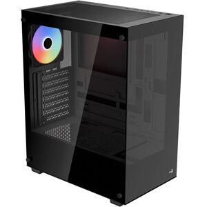 Aerocool Boîtier ATX Pivot Verre Trempé Noir - Tour Midi Aerocool Boîtier ATX Pivot Verre Trempé Noir - Tour Midi