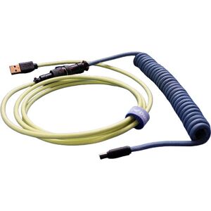 Ducky Premium Spiral USB-kabel - 1,8m - Blå-Gul Ducky Premium Spiral USB-kabel - 1,8m - Blå-Gul