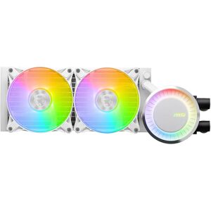 MSI White ARGB 240mm Liquid Cooler - CPU & Motherboard Compatible MSI White ARGB 240mm Liquid Cooler - CPU & Motherboard Compatible