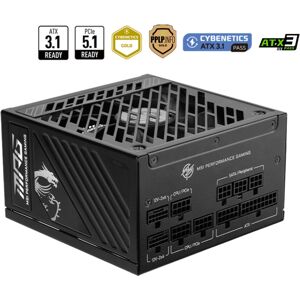 MSI A1250GS Strömförsörjning - 1250W - Svart MSI A1250GS Strömförsörjning - 1250W - Svart