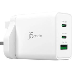 J5create JUP3365F-FN 65W GaN USB-C 3-Port Charger - UK J5create JUP3365F-FN 65W GaN USB-C 3-Port Charger - UK