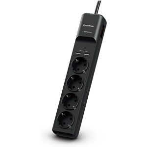 Protector contra sobretensiones CyberPower Negro 4 Enchufes 200-250V 1.8m Protector contra sobretensiones CyberPower Negro 4 Enchufes 200-250V 1.8m