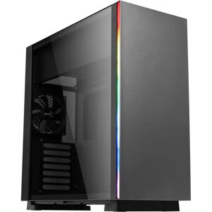 Boîtier Glo RGB Mid-Tower d'Aerocool - Noir - Supporte 13 modes d’éclairage & haut de gamme Boîtier Glo RGB Mid-Tower d'Aerocool - Noir - Supporte 13 modes d’éclairage & haut de gamme