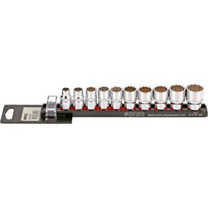 Juego de llaves de vaso 3/8" SONIC - 10 Piezas en Carril de Aluminio Juego de llaves de vaso 3/8" SONIC - 10 Piezas en Carril de Aluminio