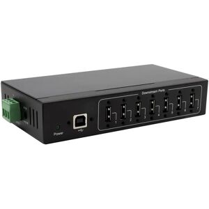 Exsys 7 Port USB 2.0 Metall-HUB - Industrie, für Tisch/Wand/DIN Exsys 7 Port USB 2.0 Metall-HUB - Industrie, für Tisch/Wand/DIN