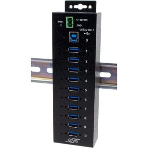 EXSYS 1580SHMVS Industrieller 10-Port USB 3.0 Managed Hub - Dockingstation EXSYS 1580SHMVS Industrieller 10-Port USB 3.0 Managed Hub - Dockingstation