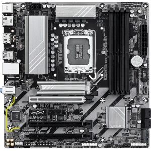 GIGABYTE B860M DS3H Motherboard - Intel Core Ultra Series Cpus, 5+1+2+1 Phases VRM, Up To 9066Mhz DDR5, 1xPCIe 5.0 + 1xPCIe 4.0 M.2, 2.5GbE LAN, USB 3.2 Gen 2 GIGABYTE B860M DS3H Motherboard - Intel Core Ultra Series Cpus, 5+1+2+1 Phases VRM, Up To 9066Mhz DDR5, 1xPCIe 5.0 + 1xPCIe 4.0 M.2, 2.5GbE LAN, USB 3.2 Gen 2