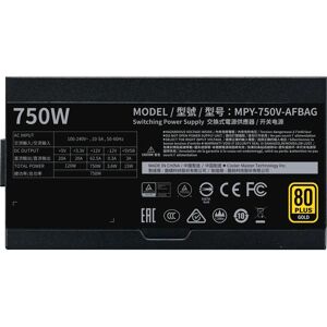Alimentatore Cooler Master V750 Gold-V2 - 750W, Nero, Modulare Alimentatore Cooler Master V750 Gold-V2 - 750W, Nero, Modulare