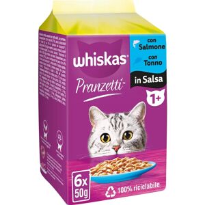 Whiskas Pranzetti Zalm en Tonijn in Saus 6x50g Whiskas Pranzetti Zalm en Tonijn in Saus 6x50g