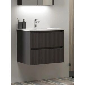 WELLTIME Urban Grauer Wand-Waschtisch Doppelt Keramik WELLTIME Urban Grauer Wand-Waschtisch Doppelt Keramik