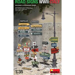 Miniart Miniart 1:35 - Verkeersborden WWII Italië Ongeverfd Accessoires Miniart Miniart 1:35 - Verkeersborden WWII Italië Ongeverfd Accessoires