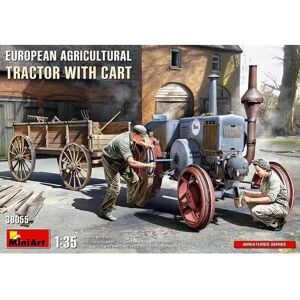 Miniart Europese Landbouwtractor met Aanhangwagen - 1/35 Modelbouwdoos Miniart Europese Landbouwtractor met Aanhangwagen - 1/35 Modelbouwdoos