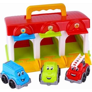 Fuego Garage mit 3 Autos & Zubehör - Spielzeuggarage Fuego Garage mit 3 Autos & Zubehör - Spielzeuggarage