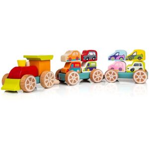 Cubika Holz-Zugset - 14-teiliges Fahrzeugbaukasten für Kinder Cubika Holz-Zugset - 14-teiliges Fahrzeugbaukasten für Kinder