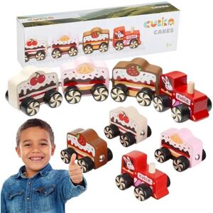 Cubika Jouet en bois - train "Cakes" Multicolore - Train en bois - Publicité Cubika Jouet en bois - train "Cakes" Multicolore - Train en bois - Publicité