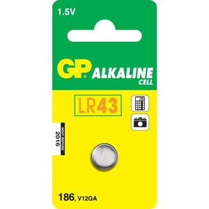 GP Batteries LR43 Coin Cell Battery - Alkaline, 1.5V GP Batteries LR43 Coin Cell Battery - Alkaline, 1.5V