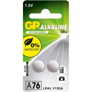 GP Batteries GP76ASTD222C2 Button Cell Battery - 110mAh - 1.5V GP Batteries GP76ASTD222C2 Button Cell Battery - 110mAh - 1.5V