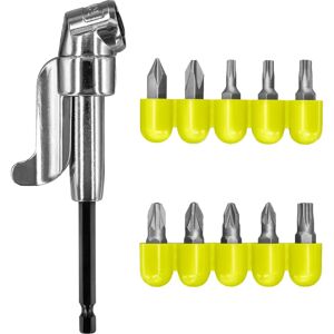 Ryobi RAKRAD11 - Magnetic Angle Adapter Kit with 10 Bits - Tool Accessory Ryobi RAKRAD11 - Magnetic Angle Adapter Kit with 10 Bits - Tool Accessory